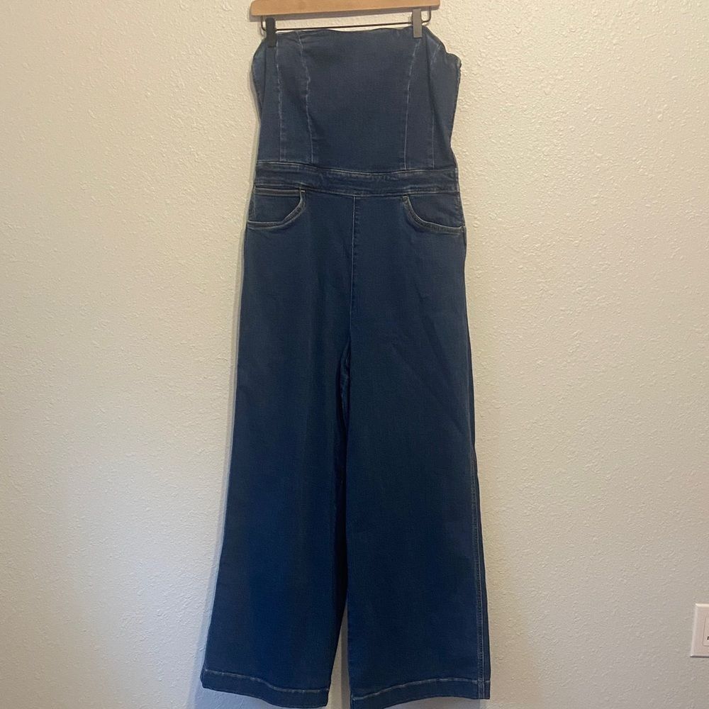 Wrangler Dark Blue Denim Strapless Jumpsuit